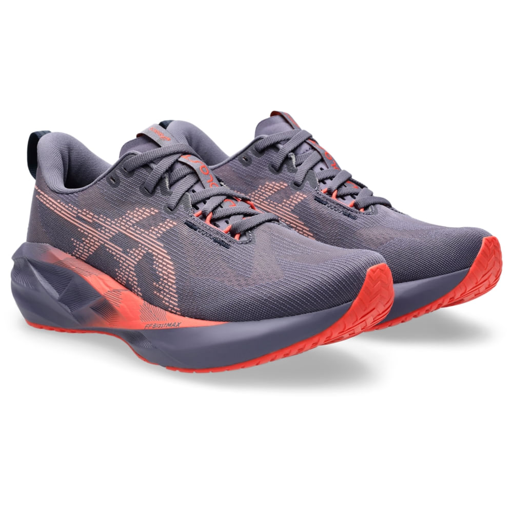 Tênis Asics Novablast 5 Feminino - CinzaEscuro | Rosa