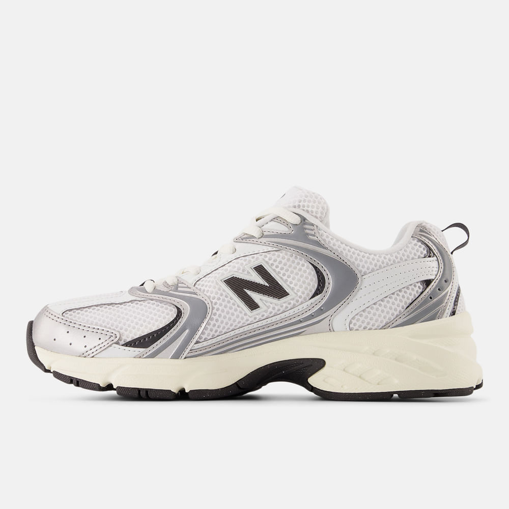 Tênis New Balance 530 Unisex Branco/Prata/Preto