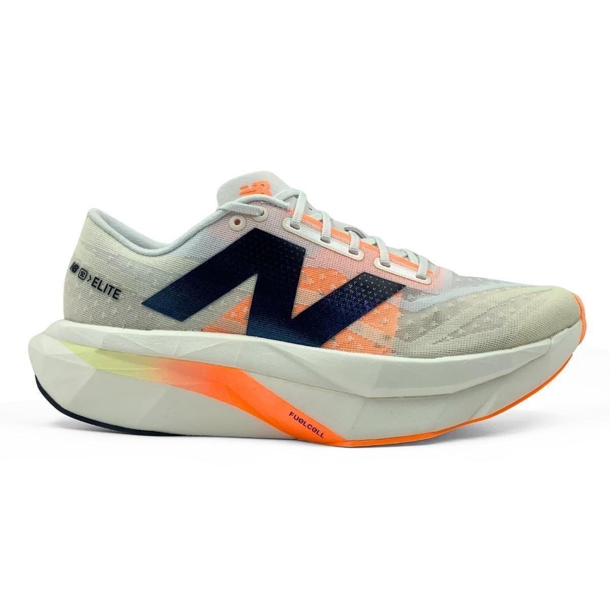 Tênis New Balance Fuelcell Supercomp Elite V4 Masculino - Bege+Laranja